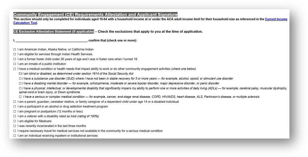 CE Requirements Attestation and Applicant Signature